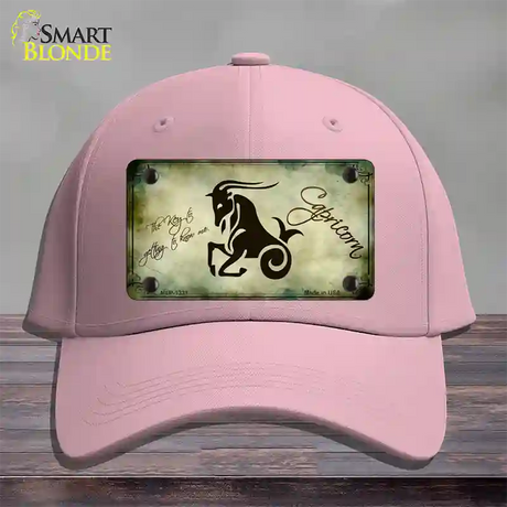 Capricorn Zodiac Novelty License Plate Hat Cotton / Pink