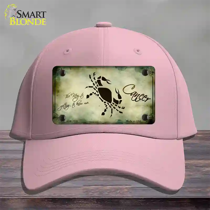 Cancer Zodiac Novelty License Plate Hat Cotton / Pink