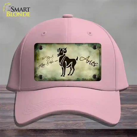 Aries Zodiac Novelty License Plate Hat Cotton / Pink