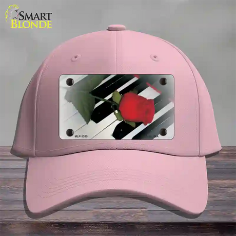 Piano Key Red Rose Novelty License Plate Hat Cotton / Pink