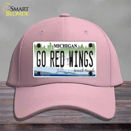 Go Red Wings Novelty License Plate Hat Tag Cotton / Pink