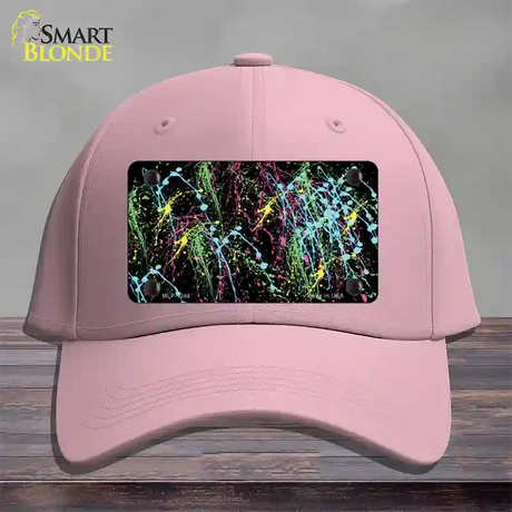 Paint Splashes Novelty License Plate Hat Cotton / Pink