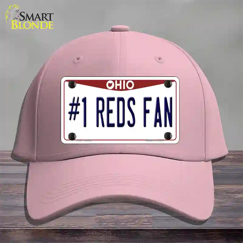 Number 1 Reds Fan Novelty License Plate Hat Tag Cotton / Pink