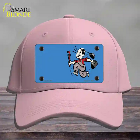 Plumber Offset Novelty License Plate Hat Cotton / Pink