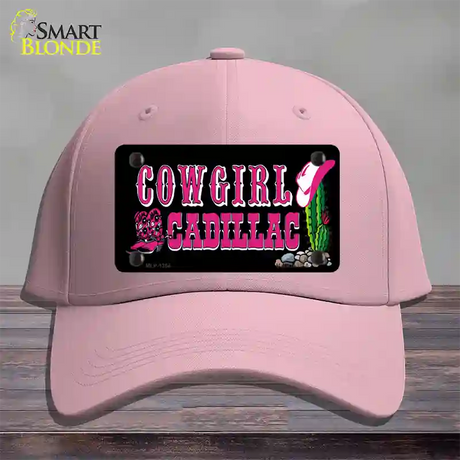 Cowgirl Cadillac Novelty License Plate Hat Cotton / Pink