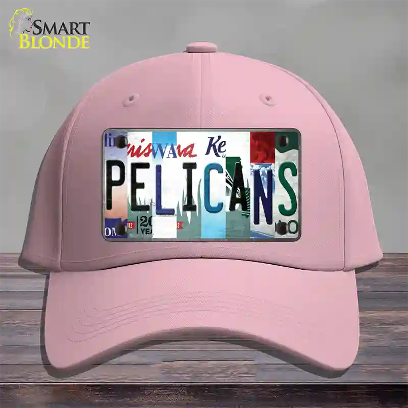 Pelicans Strip Art Novelty License Plate Hat Tag Cotton / Pink