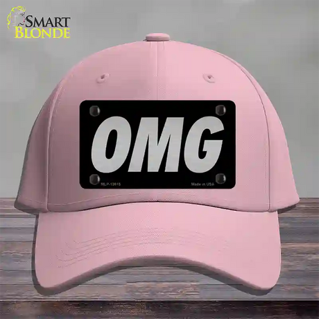 OMG Black Novelty License Plate Hat Tag Cotton / Pink