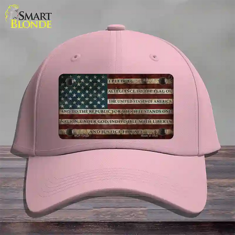 I Pledge Allegiance Flag Novelty License Plate Hat Tag Cotton / Pink