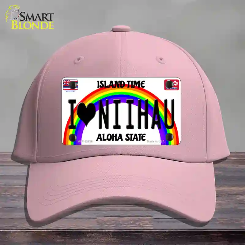 I Heart Niihau Novelty License Plate Hat Tag Cotton / Pink