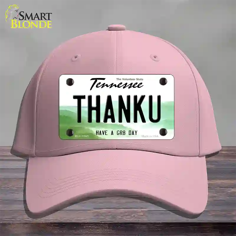 Thank You Novelty License Plate Hat Tag Cotton / Pink