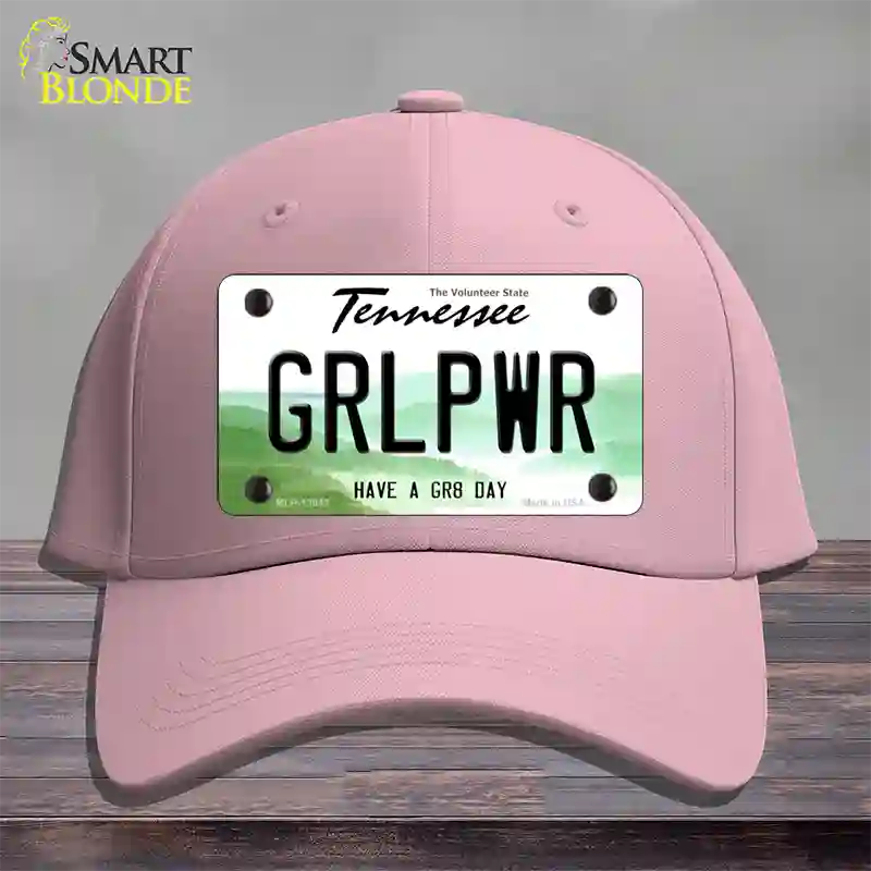 Girl Power Novelty License Plate Hat Tag Cotton / Pink