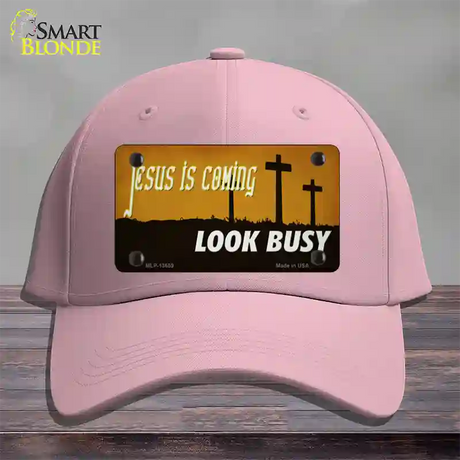 Jesus Is Coming Novelty License Plate Hat Tag Cotton / Pink