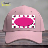 Hot Pink White Polka Dot Center Oval Novelty License Plate Hat Cotton / Pink