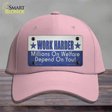 Welfare Depends On You Novelty License Plate Hat Tag Cotton / Pink