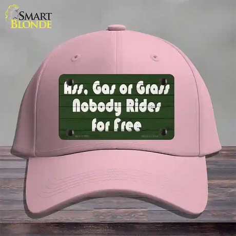 Ass Gas Or Grass Novelty License Plate Hat Tag Cotton / Pink