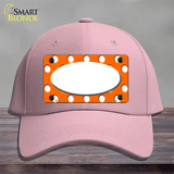 White Orange Polka Dots Center Oval Novelty License Plate Hat Cotton / Pink