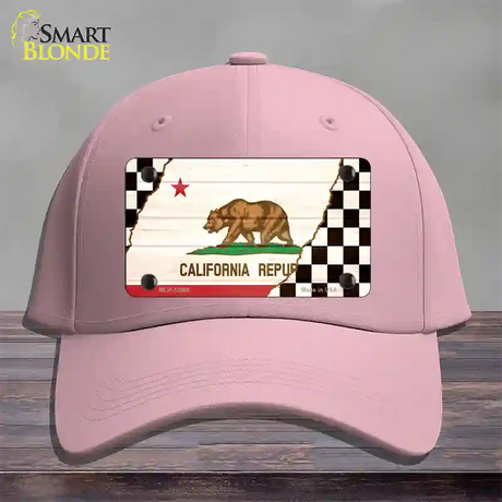 California Racing Flag Novelty License Plate Hat Tag Cotton / Pink