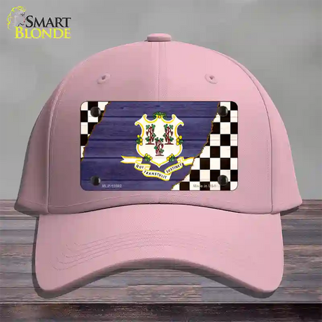 Connecticut Racing Flag Novelty License Plate Hat Tag Cotton / Pink