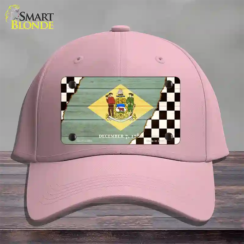 Delaware Racing Flag Novelty License Plate Hat Tag Cotton / Pink