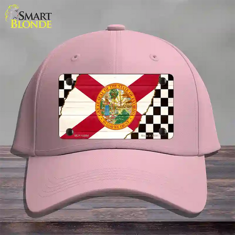 Florida Racing Flag Novelty License Plate Hat Tag Cotton / Pink