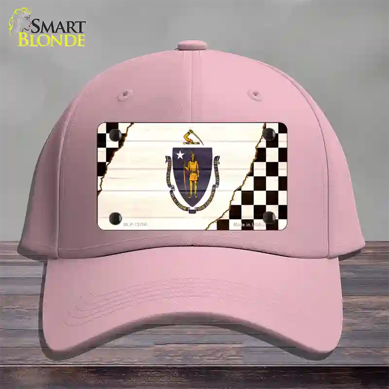 Massachusetts Racing Flag Novelty License Plate Hat Tag Cotton / Pink