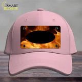 Real Flame With Black Center Oval Novelty License Plate Hat Cotton / Pink