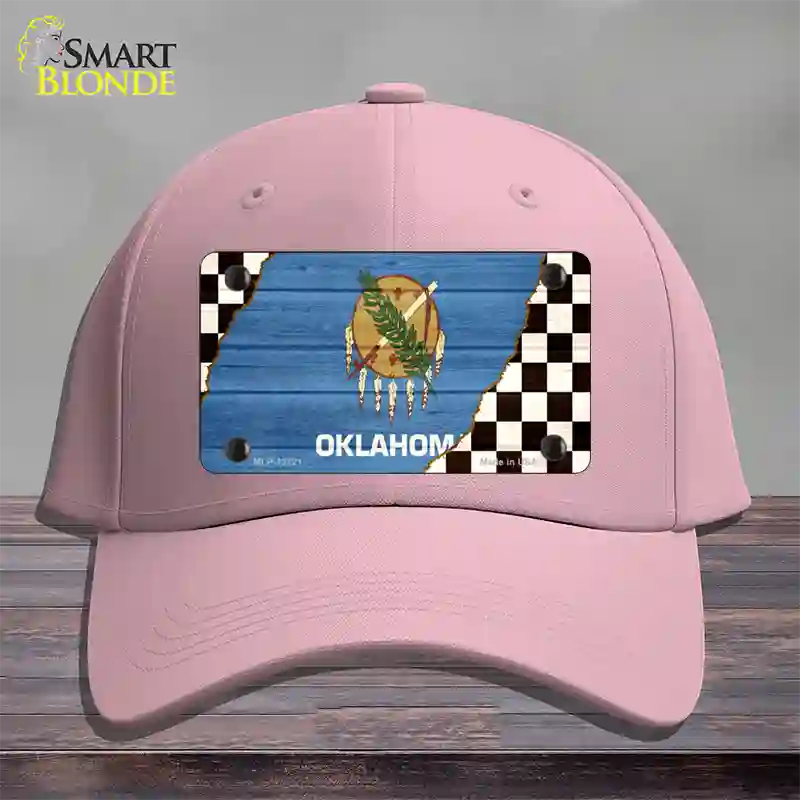 Oklahoma Racing Flag Novelty License Plate Hat Tag Cotton / Pink