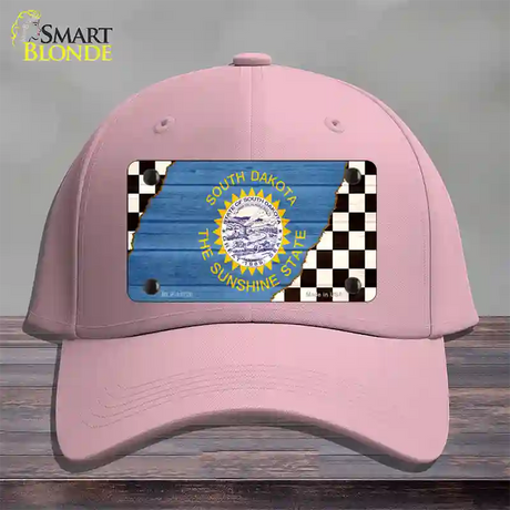 South Dakota Racing Flag Novelty License Plate Hat Tag Cotton / Pink