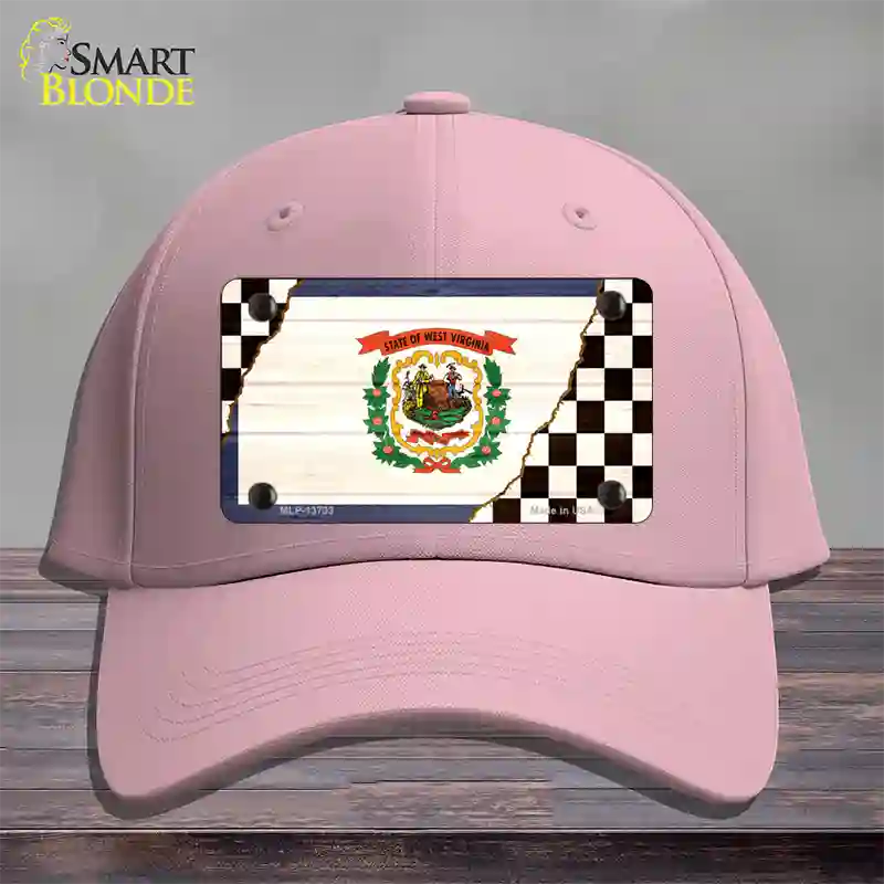 West Virginia Racing Flag Novelty License Plate Hat Tag Cotton / Pink