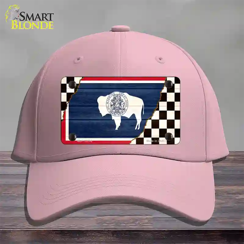 Wyoming Racing Flag Novelty License Plate Hat Tag Cotton / Pink