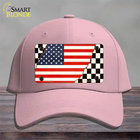 USA Racing Flag Novelty License Plate Hat Tag Cotton / Pink