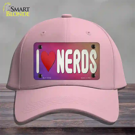 I Love Nerds Novelty License Plate Hat Tag Cotton / Pink