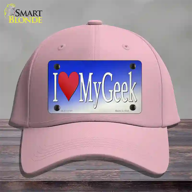 I Love My Geek Novelty License Plate Hat Tag Cotton / Pink