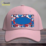 Patriotic Camouflage With Blue Center Oval Novelty License Plate Hat Cotton / Pink