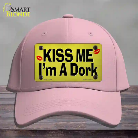 Kiss Me Im A Dork Novelty License Plate Hat Tag Cotton / Pink