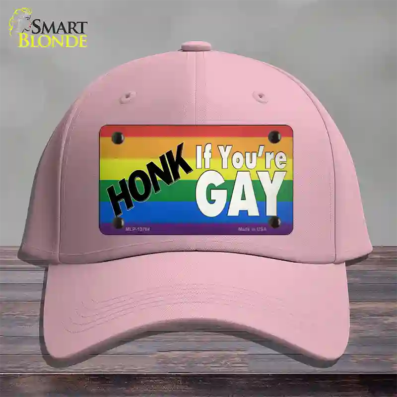 Honk If Youre Gay Novelty License Plate Hat Tag Cotton / Pink