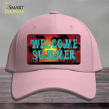 Welcome Summer Novelty License Plate Hat Tag Cotton / Pink