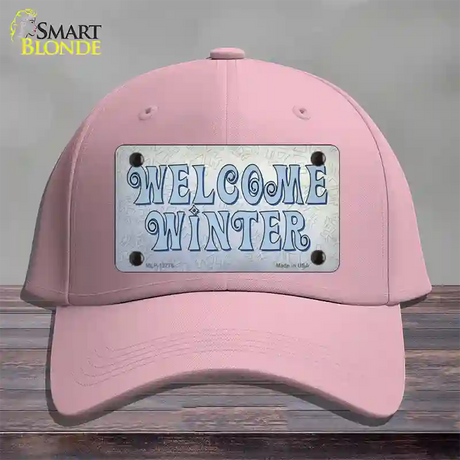 Welcome Winter Novelty License Plate Hat Tag Cotton / Pink