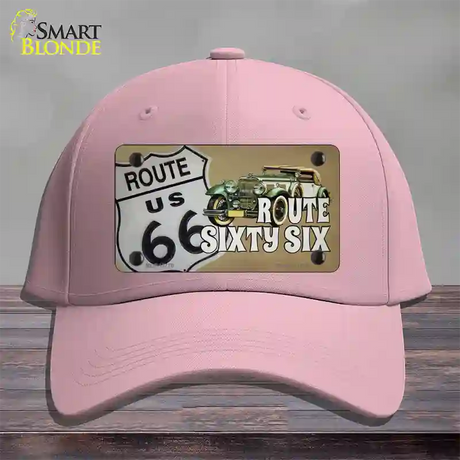 Route Sixty Six Novelty License Plate Hat Tag Cotton / Pink