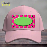 Lime Green Pink Polka Dot Lime Green Center Oval Novelty License Plate Hat Cotton / Pink