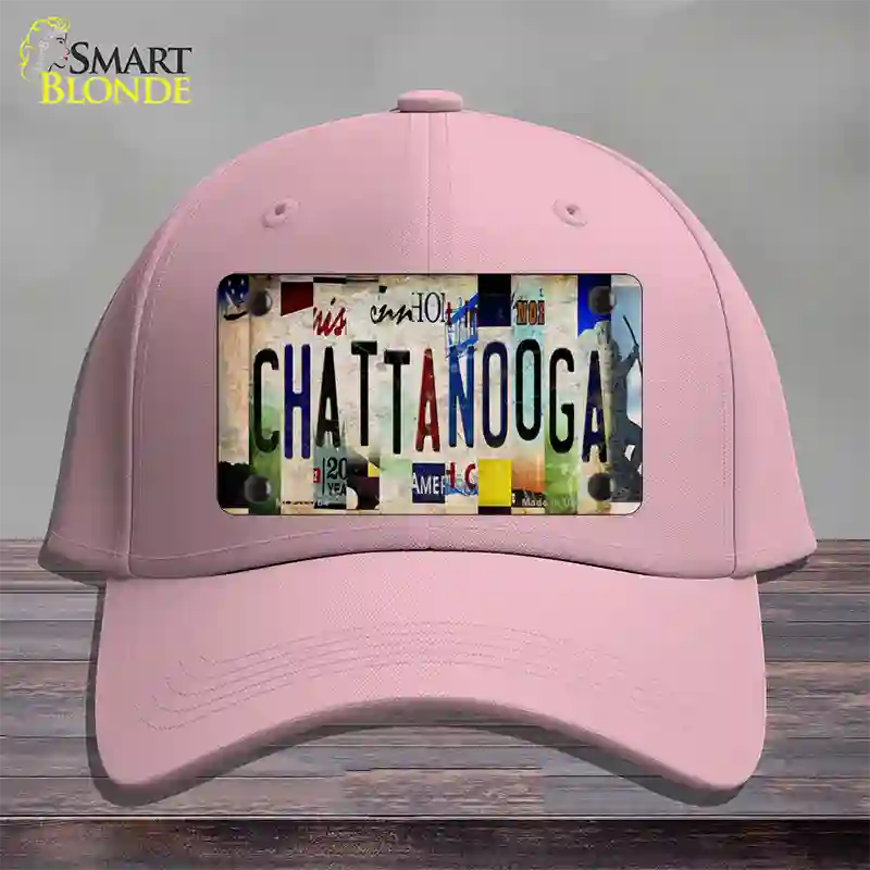 Chattanooga Strip Art Novelty License Plate Hat Tag Cotton / Pink