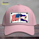 American Samoa USA Crossed Flags Novelty License Plate Hat Tag Cotton / Pink