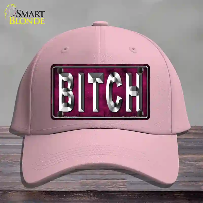 Bitch Pink Novelty License Plate Hat Tag Cotton / Pink