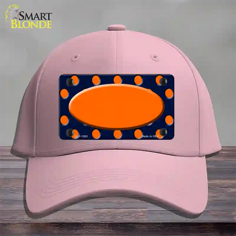 Orange Navy Blue Polka Dot Orange Center Oval Novelty License Plate Hat Cotton / Pink