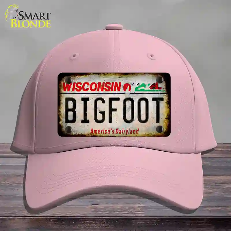 Bigfoot Wisconsin Novelty License Plate Hat Tag Cotton / Pink