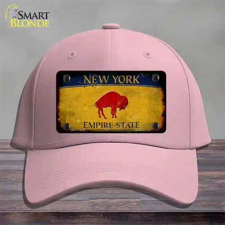 Red Buffalo NY Yellow Rusty Novelty License Plate Hat Tag Cotton / Pink