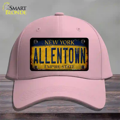 Allentown NY Yellow Rusty Novelty License Plate Hat Tag Cotton / Pink