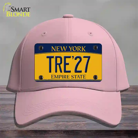 Tre 27 New York Yellow Novelty License Plate Hat Tag Cotton / Pink