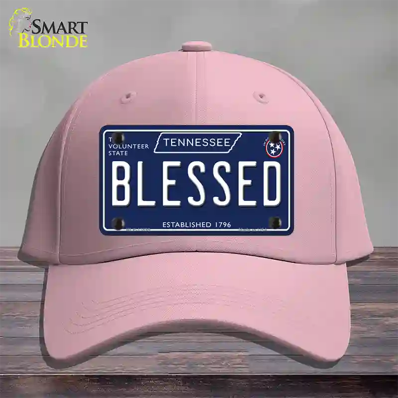 Blessed Tennessee Blue Novelty License Plate Hat Tag Cotton / Pink