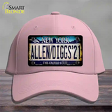 Allen Diggs 21 NY Blue Novelty License Plate Hat Tag Cotton / Pink